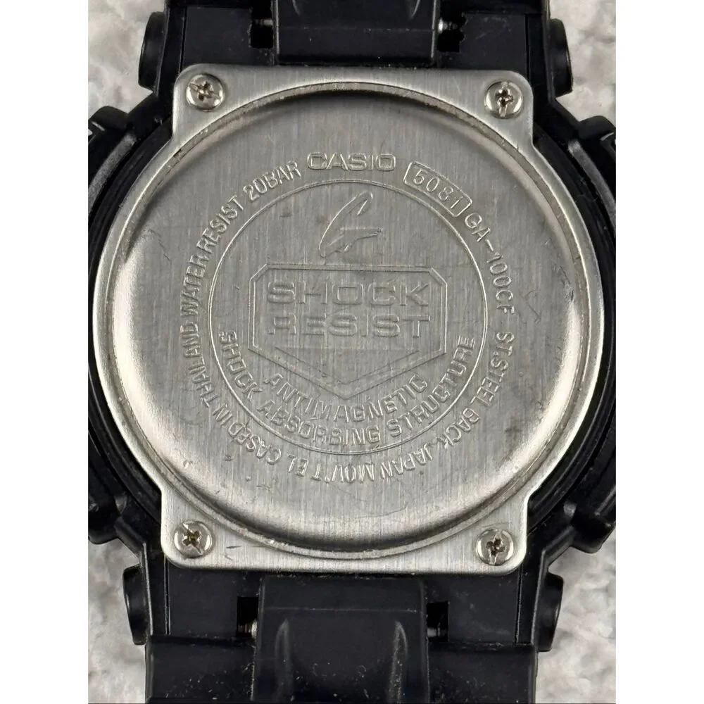 CASIO G-SHOCK GA-100CF-1A9 Camouflage Black Analog Digital Watch